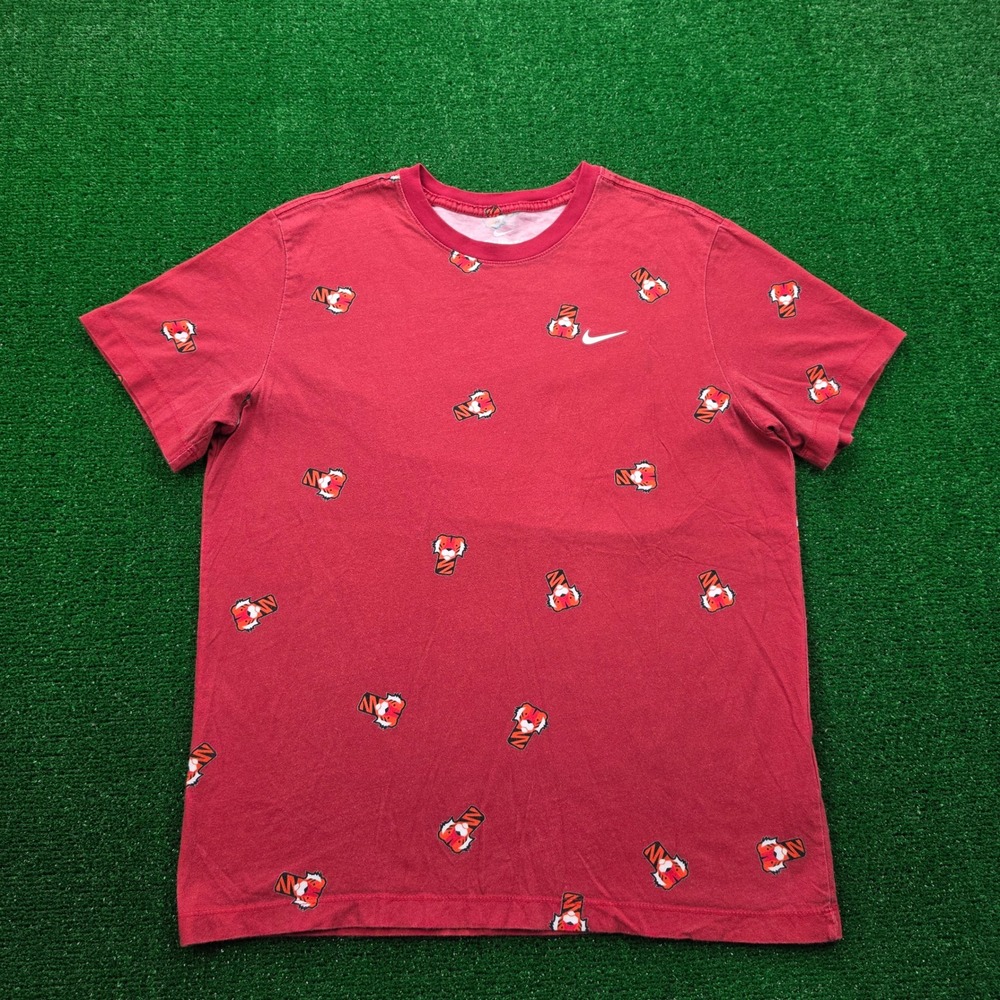 Nike Tiger Woods Shirt Mens Large Red Frank The Tiger AOP Golf TW DV9303-687